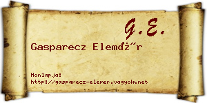 Gasparecz Elemér névjegykártya